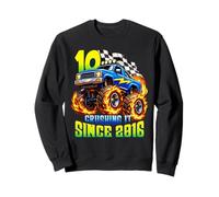 Monster Truck 10th Birthday Crushing It Since 2020 Party Boy Sweatshirt