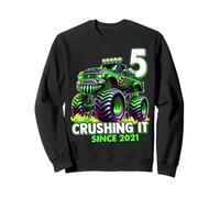 Monster Truck 5th Birthday Boy Crushing It Since 2021 Sweatshirt