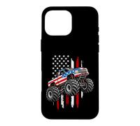 Monster Truck American Flag July 4 USA Patriotic Case for iPhone 16 Pro Max