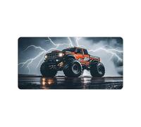 Monster Truck Black Sky Roar Mouse Pad Gaming Mousepad Desk Mat Smoothing Rubber Mousepad for Fluid Control Ultra-Stable Non-Slip Rubber Base Mouse Pad (24x12 in)