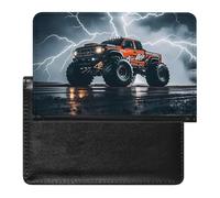 Monster Truck Black Sky Roar Passport Holder Slim Travel Wallet RFID Blocking Card Case Cover Passport Cover Protector Essentials with Credit Card Slots for Women/Men