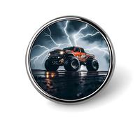 Monster Truck Black Sky Roar Round Lapel Pins Backpack Pin Cute Brooch Decoration Brooches for Women Men Fashion Button Badges for Hat Backpacks Purses Jackets Shirt Suit