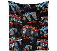 Monster Truck Blanket for Kids, Soft Flannel Fleece Cartoon Truck Throw Blanket for Boys, Lightweight Cozy Fuzzy Car Throw Blankets Gift, Plush Warm Truck Blanket for Couch Sofa Bed, 100x130cm