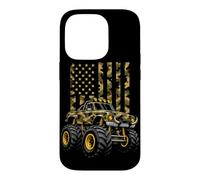 Monster Truck Camo American Flag Patriotic Trucks Racing Case for iPhone 14 Pro