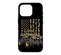 Monster Truck Camo American Flag Patriotic Trucks Racing Case for iPhone 16 Pro