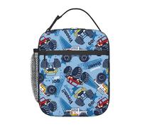 Monster Truck Cars Lunch Bag For Women Men Insulated Lunch Box Portable Lunch Tote Bag,Reusable Leakproof Thermal Cooler Sack Food Handbags Case High Capacity For Work School Travel Picnic