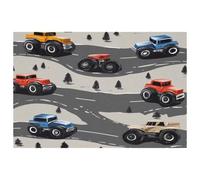 Monster Truck Cars on Road Placemats, Set of 6 Table Mats for Dining Tables, 12×18 Inches Anti-Skid Heat Resistant Kitchen Table Place Mats