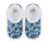 Monster Truck Cars Seamless Pattern Boys Girls House Slippers Kids toddler Home Shoes Winter Indoor shoes S