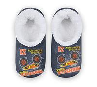 Monster Truck Cars Seamless Pattern Boys Girls House Slippers Kids toddler Home Shoes Winter Indoor shoes XS