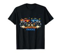 Monster Truck Cartoon Red Blue Racing Art T-Shirt