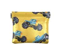 Monster Truck Cartoon Squeeze Coin Purse Pouch Change Holder PU Leather Mini Wallet Coin Pocket for Women Girls Men