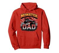 Monster Truck Dad Adult Motorsport Enthusiast Gift Pullover Hoodie, Adult Unisex, Red, S