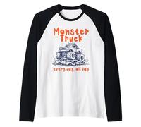 Monster Truck Every Day Funny Raglan Baseball Tee