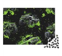 Monster Truck Fabric by The Yard 1000-Piece Jigsaw Puzzle for Adults, 70x50cm/1000pcs; Clean White Cardboard for Sorting; A Calm After-work Activity
