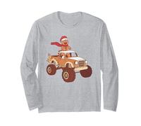 Monster Truck Gingerbread Man Funny Baking Christmas Long Sleeve T-Shirt
