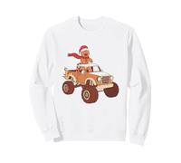 Monster Truck Gingerbread Man Funny Baking Christmas Sweatshirt