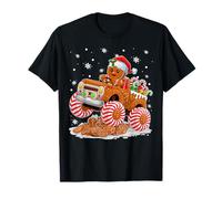 Monster Truck Gingerbread Merry Christmas Pajamas Boys Kids T-Shirt