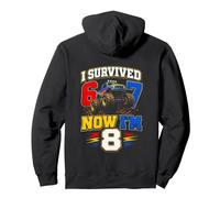 Monster Truck I Survived 67 Now I'm 8 Birthday Boy Pullover Hoodie