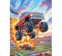 Monster Truck in Magical Forest 500 Piece Pack Classic Jigsaw Puzzle Fairy Tale Animal Plant Couple Puzzle Partners Ultra Difficult Wall Decor Easter New Year Creativity & Gift Giving 500 PCS