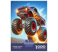 Monster Truck Jigsaw Puzzle 1000 Piece Jigsaw Puzzle Paper for Adults Flame Pattern Puzzle Game for Family Home Relaxation Gift 38x26cm/1000pcs