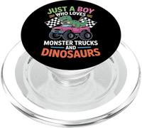Monster Truck Lover Just A Boy Dinosaur Craze Fan PopSockets PopGrip for MagSafe