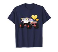 Monster Truck Muscle Car Amazing Unicorn Heart Big Wheels T-Shirt