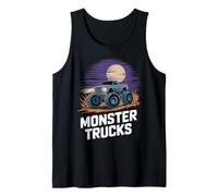 Monster Truck Night Scene Offroad Power Illustration Tank Top