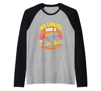Monster Truck No Limits Age 5 Birthday Racing Raglan Baseball Tee