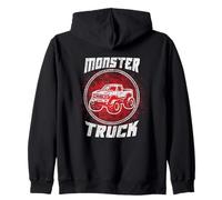 Monster Truck Retro Vintage Adult Men Youth Monster Truck Zip Hoodie