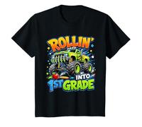 Monster Truck Rolling Into First Grade Boy Back to School T-Shirt