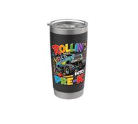 Monster Truck Rolling Into Pre-K Boy Kid Back to School Stainless Steel Insulated Tumbler
