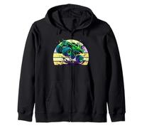 Monster Truck Rolling - Vintage Retro Trucks Zip Hoodie