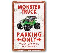 Monster Truck Room Decor For Boys Monster Jam Bedroom Sign Boy Birthday Decorations Party Supplies Vintage Metal Tin Signs12x16Inch