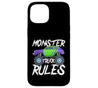 Monster Truck Rules Graphic Design for Kids Case for iPhone 15