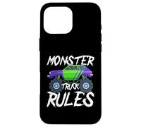 Monster Truck Rules Graphic Design for Kids Case for iPhone 16 Pro Max
