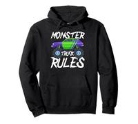 Monster Truck Rules Graphic Design for Kids Pullover Hoodie