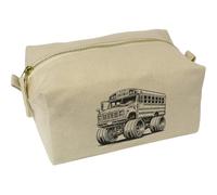 'Monster Truck School Bus' Canvas Wash Bag/Makeup Case (CS00043200)