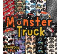 Monster Truck Scrapbook Paper: Double-Sided Decorative Craft Papers For Wrapping, Junk Journals & Mixed Media, Card Making And More