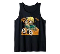 Monster Truck Skeleton Zombie Vampire Funny Halloween Scary Tank Top
