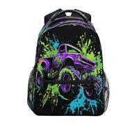Monster Truck Splash Kids Backpack for Boys Girls Student Big Backpacks for Elementary School Shoulder Bag Bookbag