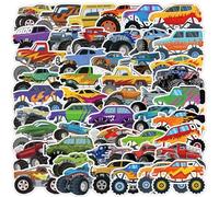 Monster Truck Stickers 50 Pcs Vinyl Funny Cartoon Car Stickers for Laptop Skateboard Snowboard Luggage Car Bike Phone Notebook Suitcase Computer,Waterproof Cute Truck Sticker for Teens Kids Adults