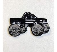 Monster Truck Toy American Black Iron on Sew on Embroidered Patch