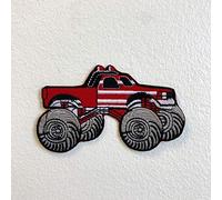 Monster Truck Toy American Red Iron on Sew on Embroidered Patch