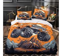 Monster Truck Ultra Truck for Boys Girls Quilt Cover Comforter Covers 3D Printed Off Road Pickup Truck Duvet Cover Bedding Set Soft Microfiber with Zipper Closure with Pillow Cases 3 Pieces Single（140
