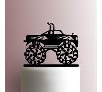 Monster Truck with Flames Acrylic Cake Topper 3mm Thick Premium Laser Cut Cake Decoration for Birthday, Wedding, Baby Shower & Party Cakes Durable Reusable