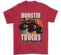 Monster Trucks are My Jam Funny Mens T-Shirt 100% Cotton Red L