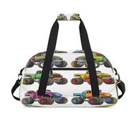 Monster Trucks Car Duffel Bags for Women Men Kids Girls Boys Overnight Weekender Travel Bag 24L Sport Gym Duffel Bag Practice Tote Carry Bag