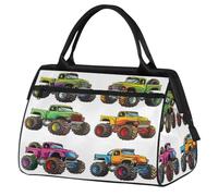 Monster Trucks Car Travel Duffle Bag for Women Men Kids Boys Girls Weekend Overnight Bags 24 L Holdall Tote Cabin Bag for Sports Gym Yoga