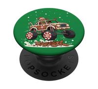 Monster Trucks Gingerbread Man Christmas Cookie Crush PopSockets Adhesive PopGrip