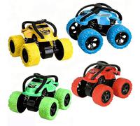 Monster Trucks, Pull Back Car, Inertia Powered Toy Cars, 4pcs Monster Trucks Toy Cars Set, Pull Back Car Toys 360° Rotation Off-road Friction Powered Vehicle Toys for 3-7 Year Old Kids Birthday Gift